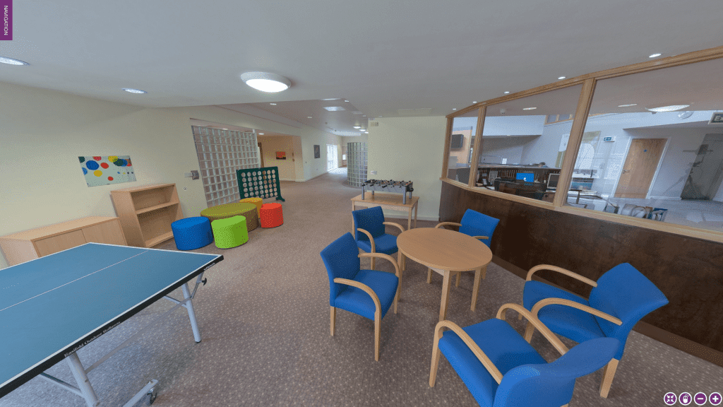 Sectioned under the mental health act aged 18. At Kent and Medway adolescence hospital, (woodland House) Staplehurst Kent (KMAH) - Lounge, Facing Front Entrance